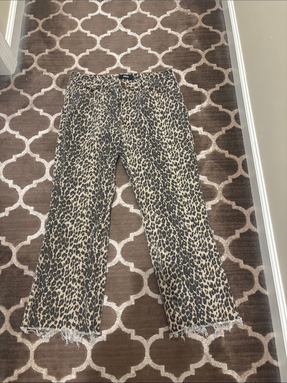 JBD Flare Crop Leopard Jeans size 31